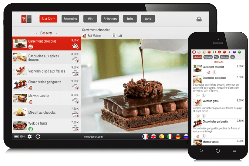 Menu digital sur tablette et smartphone - MenuTouch