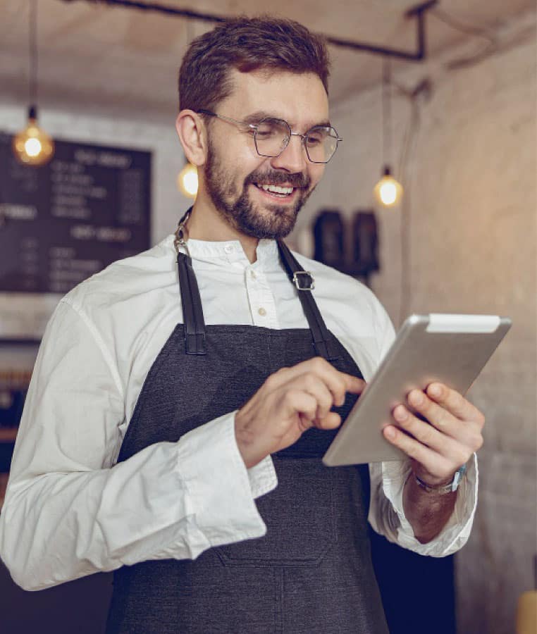 prise de commande au restaurant avec une tablette Menu Touch